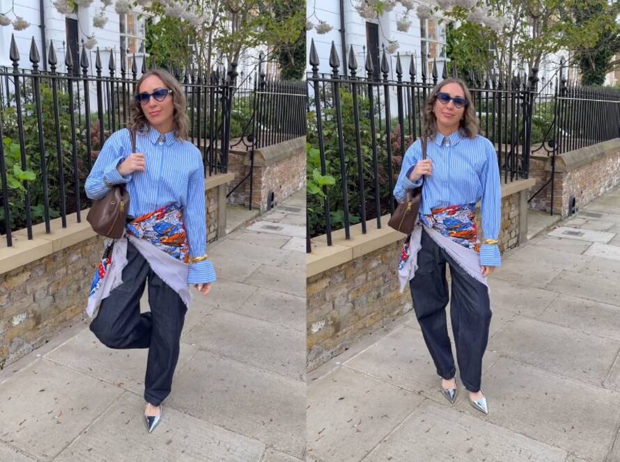Barrel leg jeans style for Eugenia Roberston