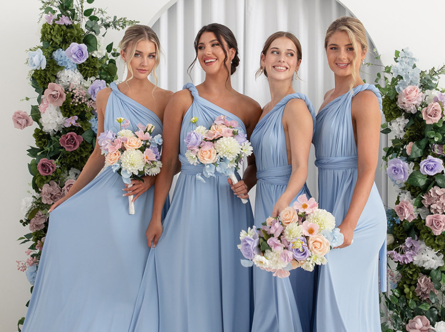 bridesmaid blue dress