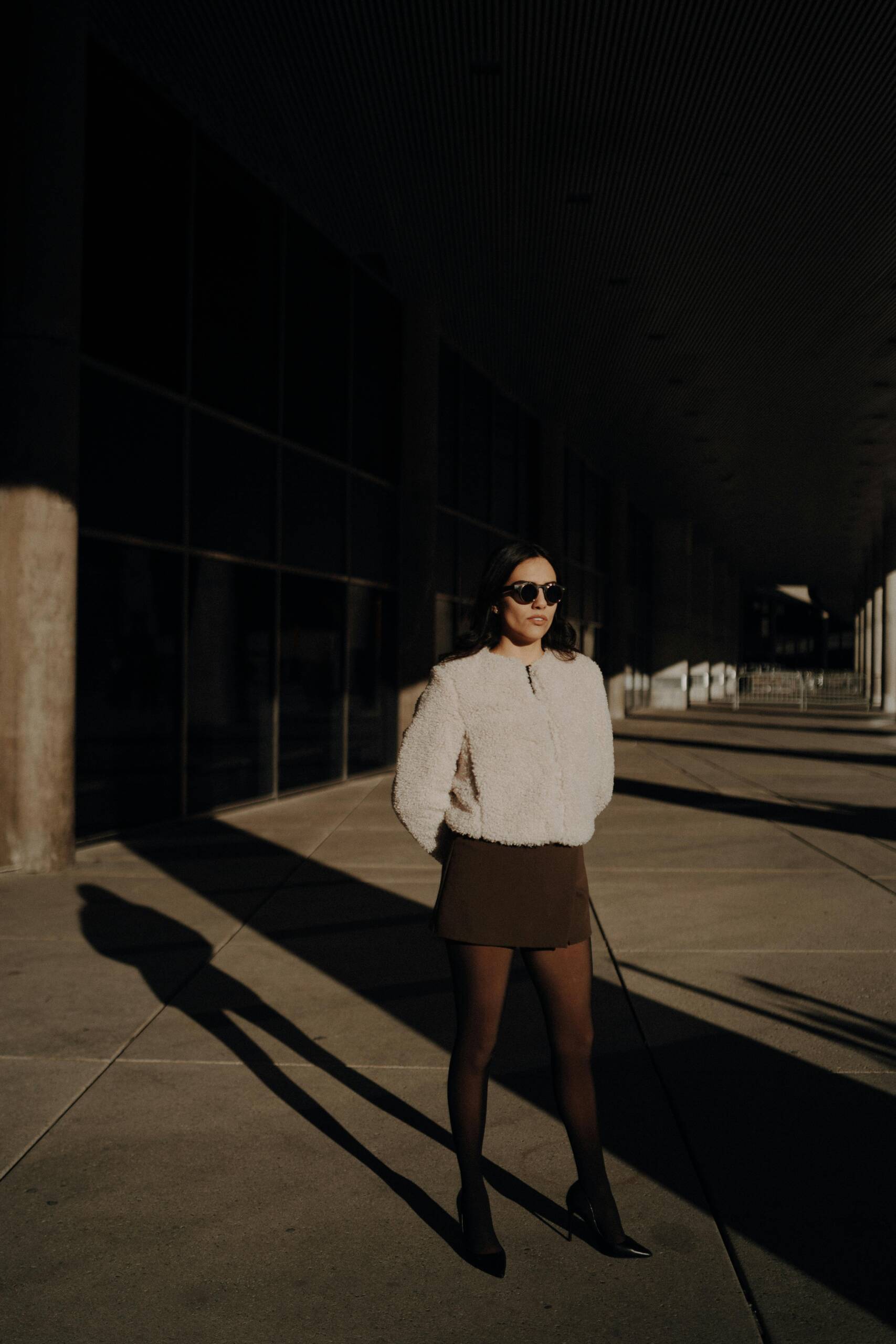 the tailored look wearing short suit